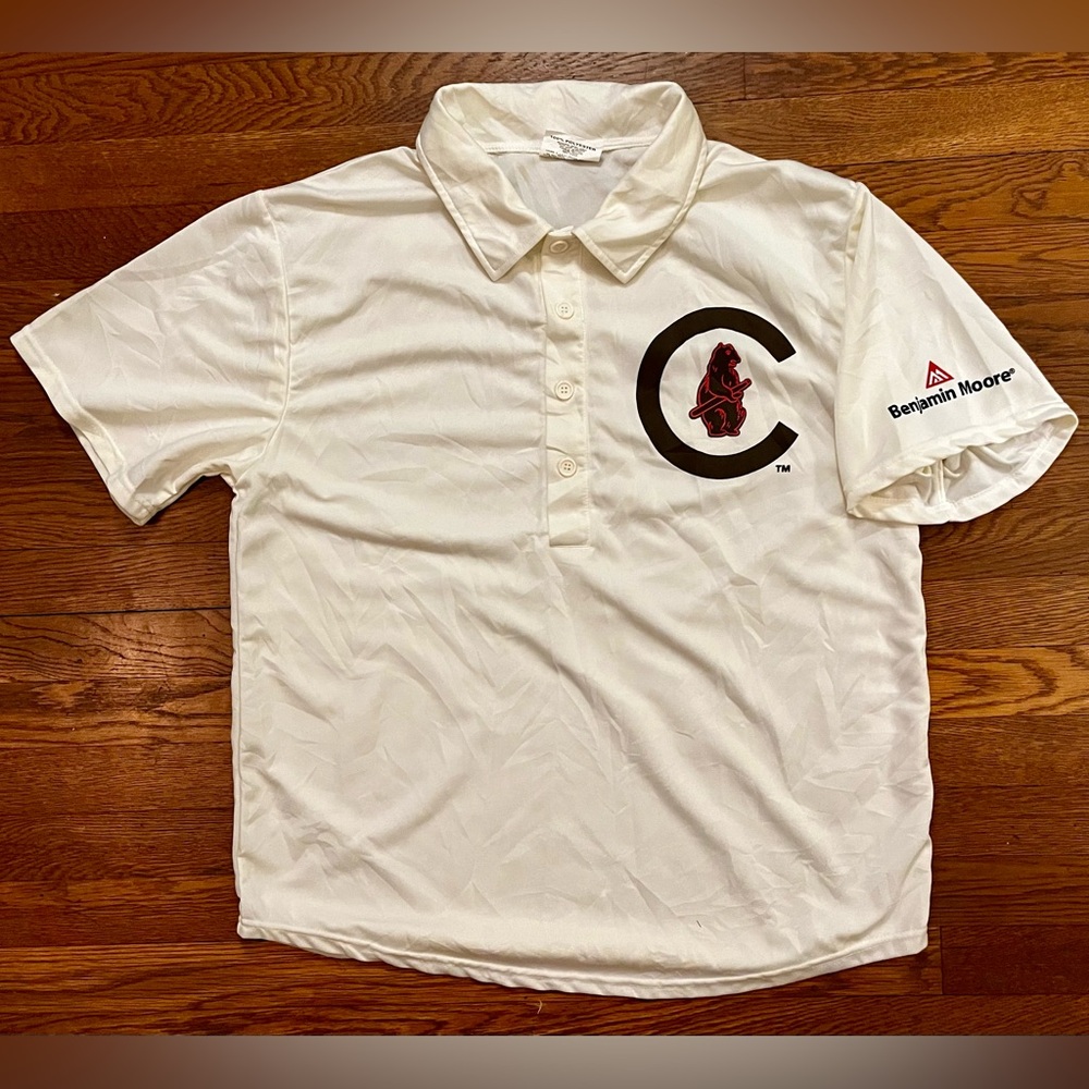 1908 Chicago Cubs Throwback XL Jersey 2017 SGA Bear Guitar Man Logo Cream Polo